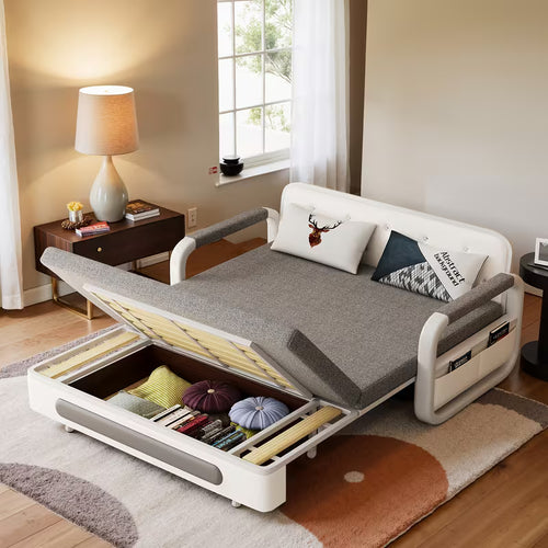 3-in-1 Multifunctional Sofa Bed – Pullout Sleeper with Built-In Storage Cabinet